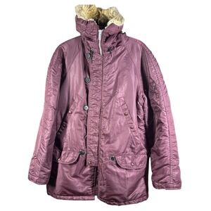 William Barry Arctic Parka Mens Maroon Flying Jacket Type 5600-M Fur Hood